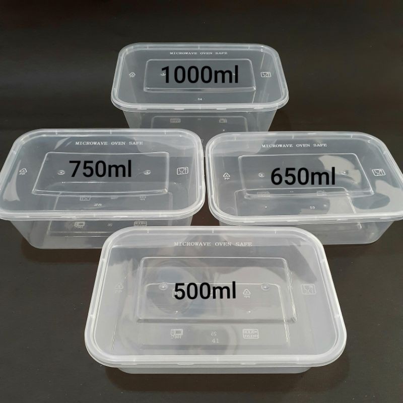 DAPURMAMI 10 biji ThinWall Food Container Box Kotak Makanan Plastik Tahan Panas Kotak Kemasan Salad