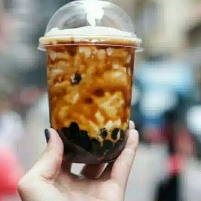 Gelas + tutupnya Cup Plastik Oval 16oz Premium Tebal 8,5gram 50/roll