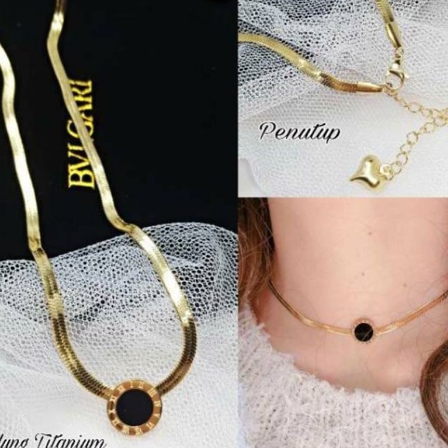 Korea kalung Titanium anti Karat Sederhana Rantai liontin Choker Aksesoris Hadiah