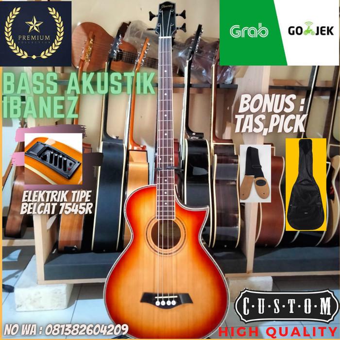 Bass Akustik Elektrik Ibanez Sunburst Natural High Quality Solid