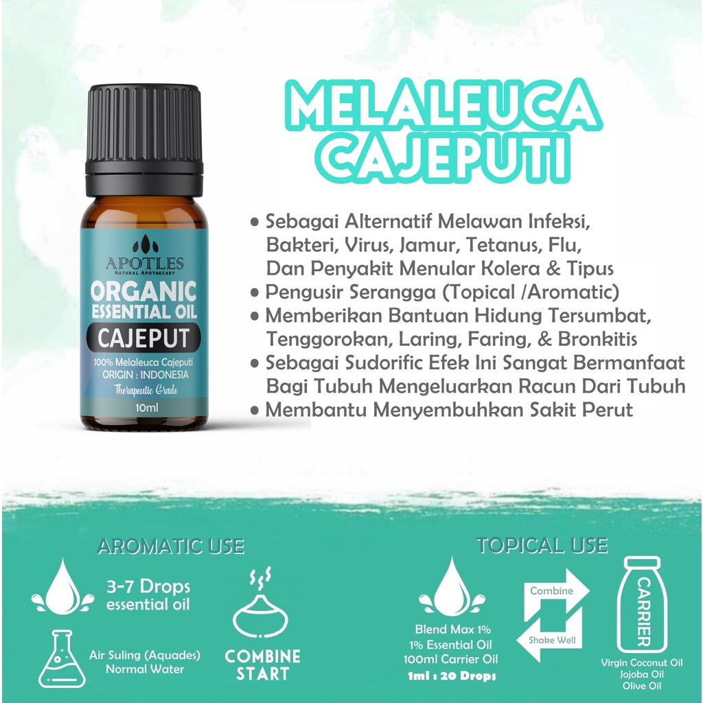 Cajeput Essential Oil - Minyak Aromaterapi Minyak Kayu Putih Essential Oil 10ml