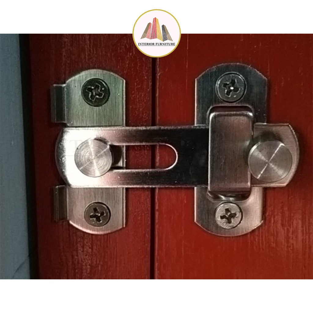 Grendel overpal gembok selot slot overpal gembok Selot pintu Cantolan /Kunci Geser Pintu / Grendel Slot Pintu / Grendel Kait Pintu ....   ( SIKU &amp; KAIT) Free sekrup Stainless Steel