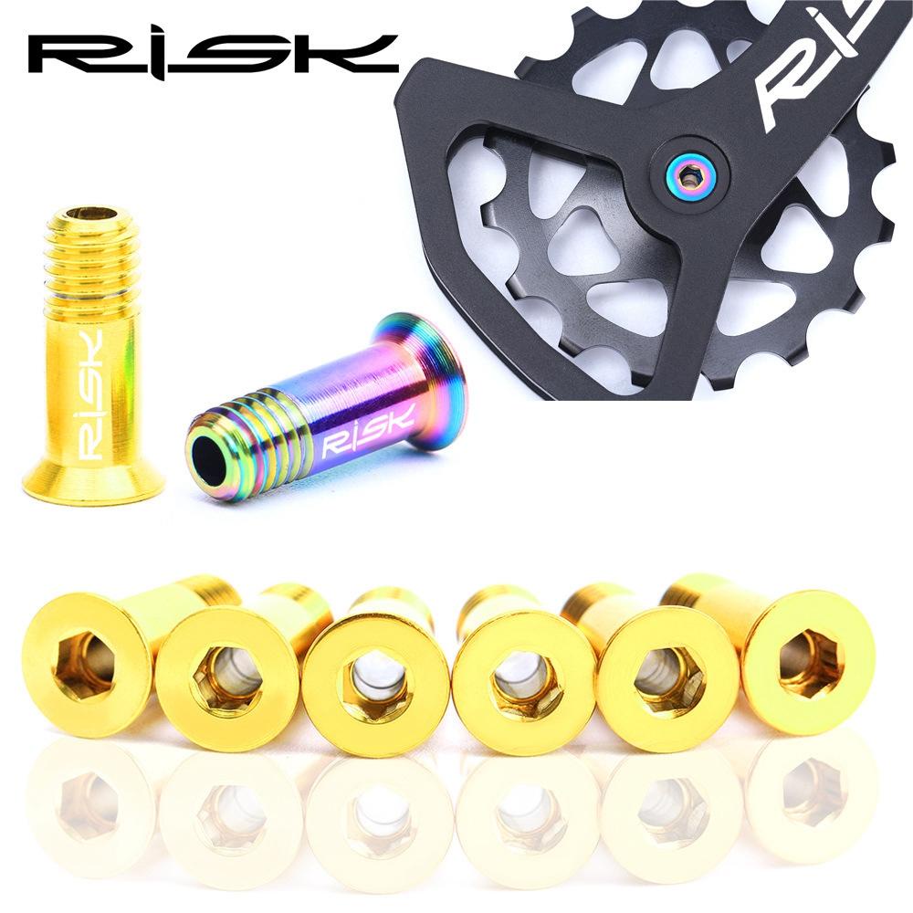 R-FLOWER 2pcs Sekrup Titanium 4warna Rear Derailleur Pulley Guide Jockey Wheel Screw