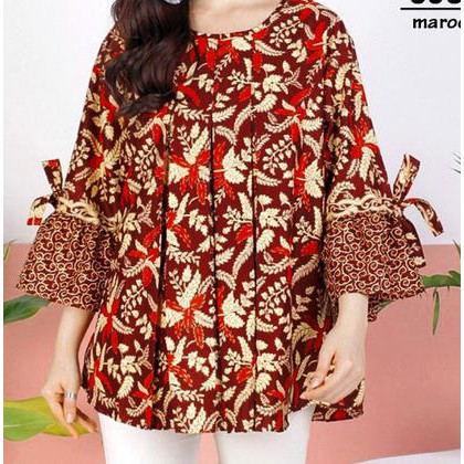 Baju Wanita Blouse Wanita Blouse Big Size Motif Batik