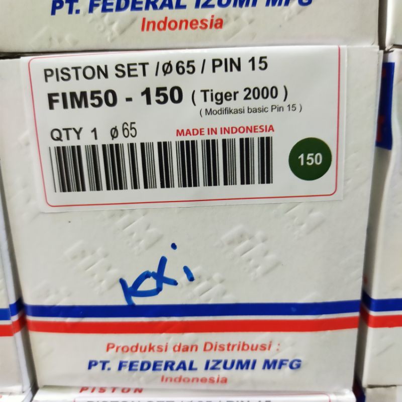 PISTON SEHER KIT SET FIM 50 ukuran 63,5 64 64,5 65 65,5 66 66,5 mm pen pin 15 mm HONDA TIGER 2000-OS 150