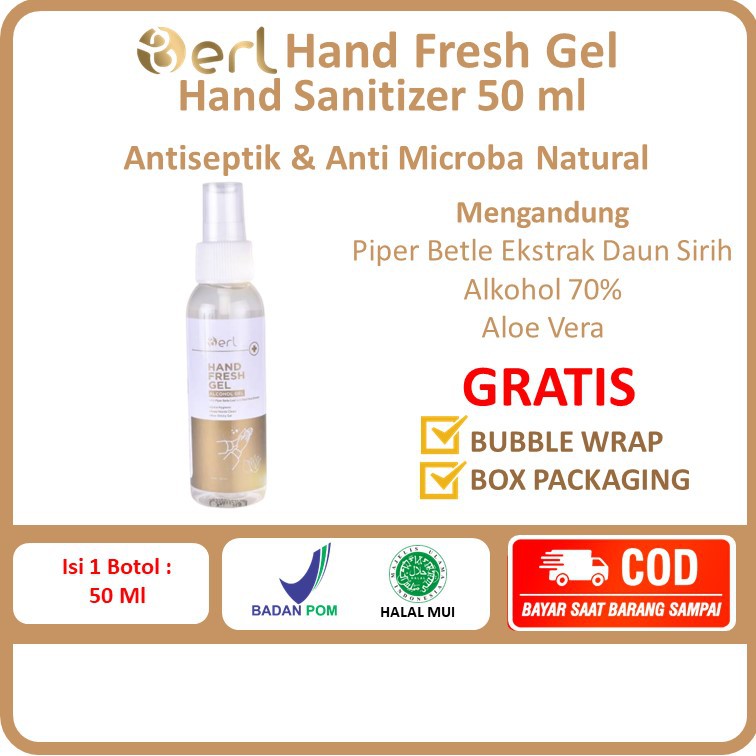 COD Hand Sanitizer B ERL Hand Fresh Gel B Erl 50 ml Halus Lembut Wangi Di Tangan