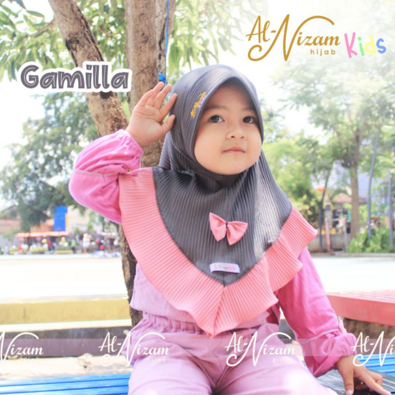 Jilbab anak bayi alnizam plisket Gamila 0 sd 3th