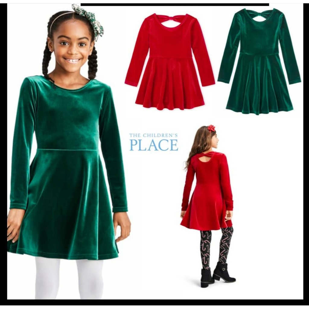 SALE Dress Anak Bludru The Childre's Place. Velvet 1yr-16yr