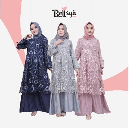 Gamis Brukat Kebaya Modern Busui Remaja Dewasa seragaman / Gamis Meriska M L XL XXL / Brukat Kondang