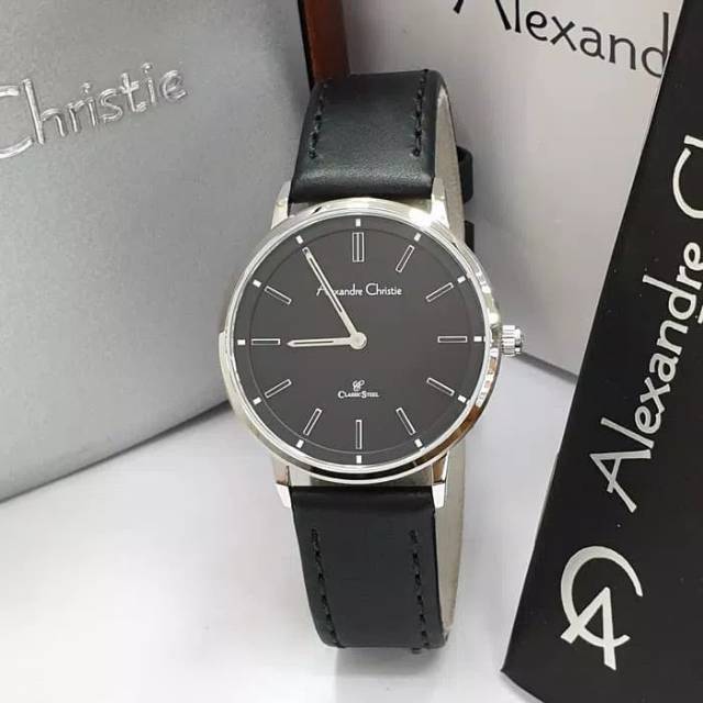 Jam Tangan Wanita Alexandre Christie AC 8492 Silver Black Original Garansi Resmi 1 Tahun
