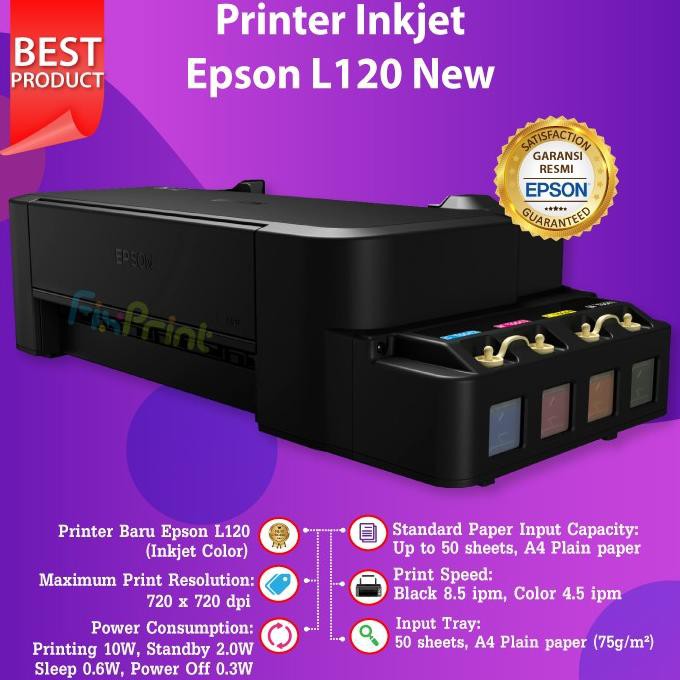 Jual Printer Epson L120 Hitam Print Warna Infus Modif Ink Tank Pabrik Resmi Shopee Indonesia 6439