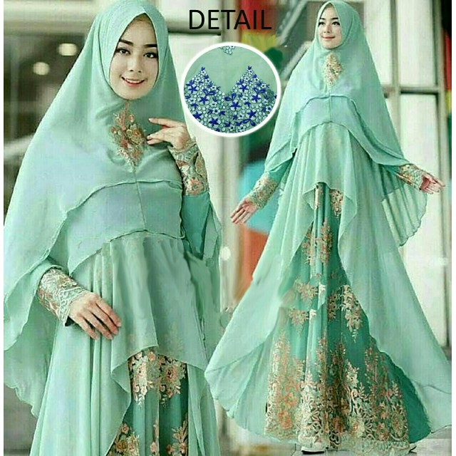 Rizky Fashion Syari Bergo 2 Layer Bordir Sumita Tosca Sale