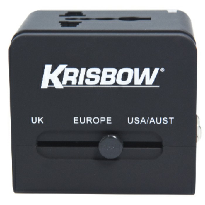 ACE KRISBOW UNIVERSAL TRAVEL ADAPTER USB / CONVERTER COLOKAN LISTRIK INTERNASIONAL ADAPTOR