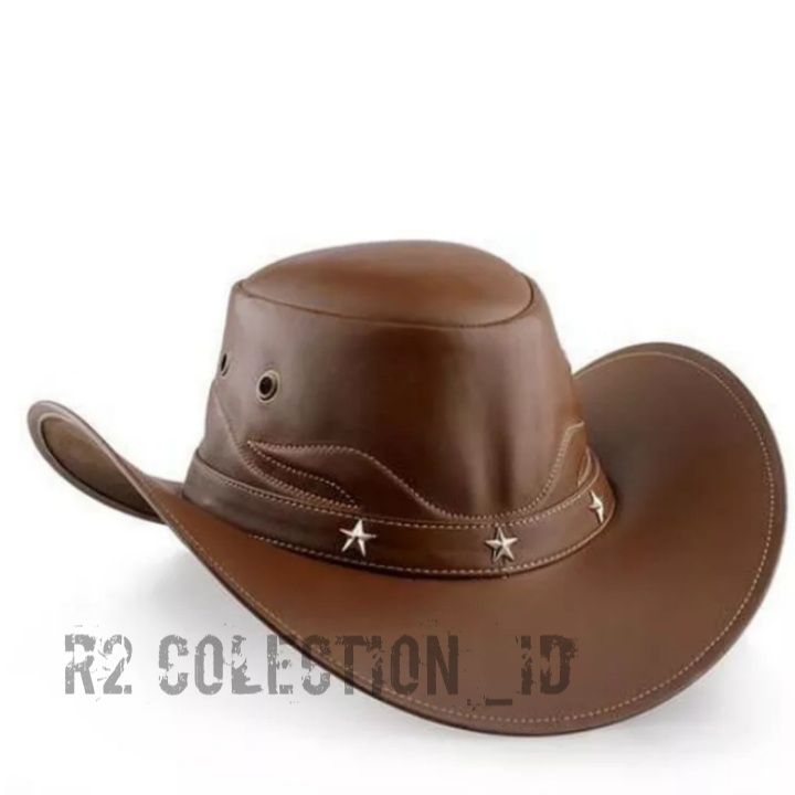 topi pria kulit asli koboy /topikoboy/ topi koboy /topi kulit asli garut