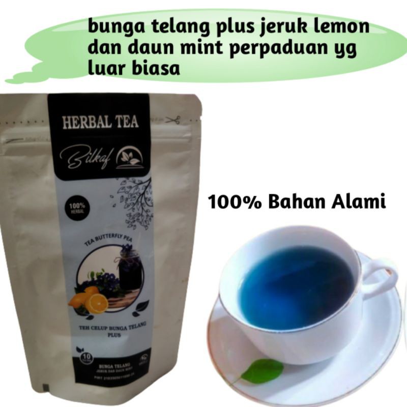 

Teh Bunga Telang Di Kombinasi Dengan Jeruk Dan Daun Mint