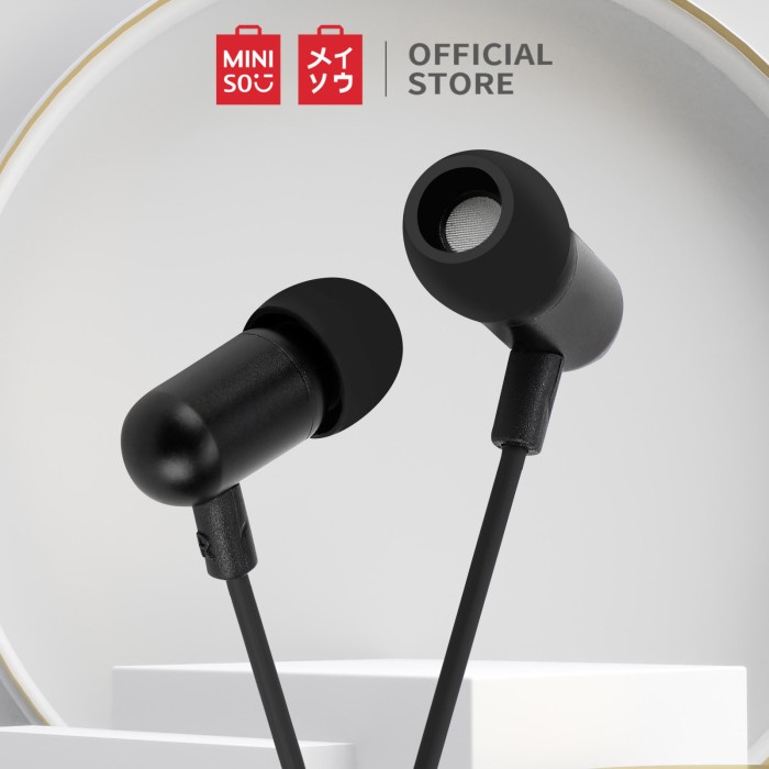 Miniso Earphone Model Headphone Masuk-Telinga Logam Kapsul: GE-12 - Hitam