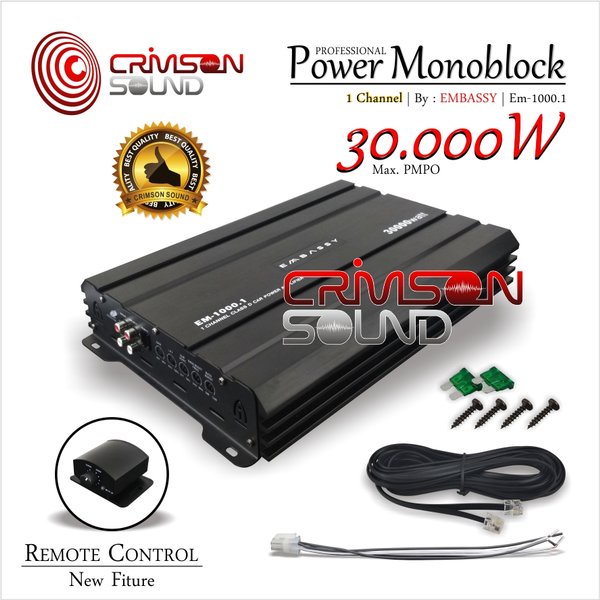 POWER MONOBLOCK CLASS D EMBASSY EM-1000.1 Channel