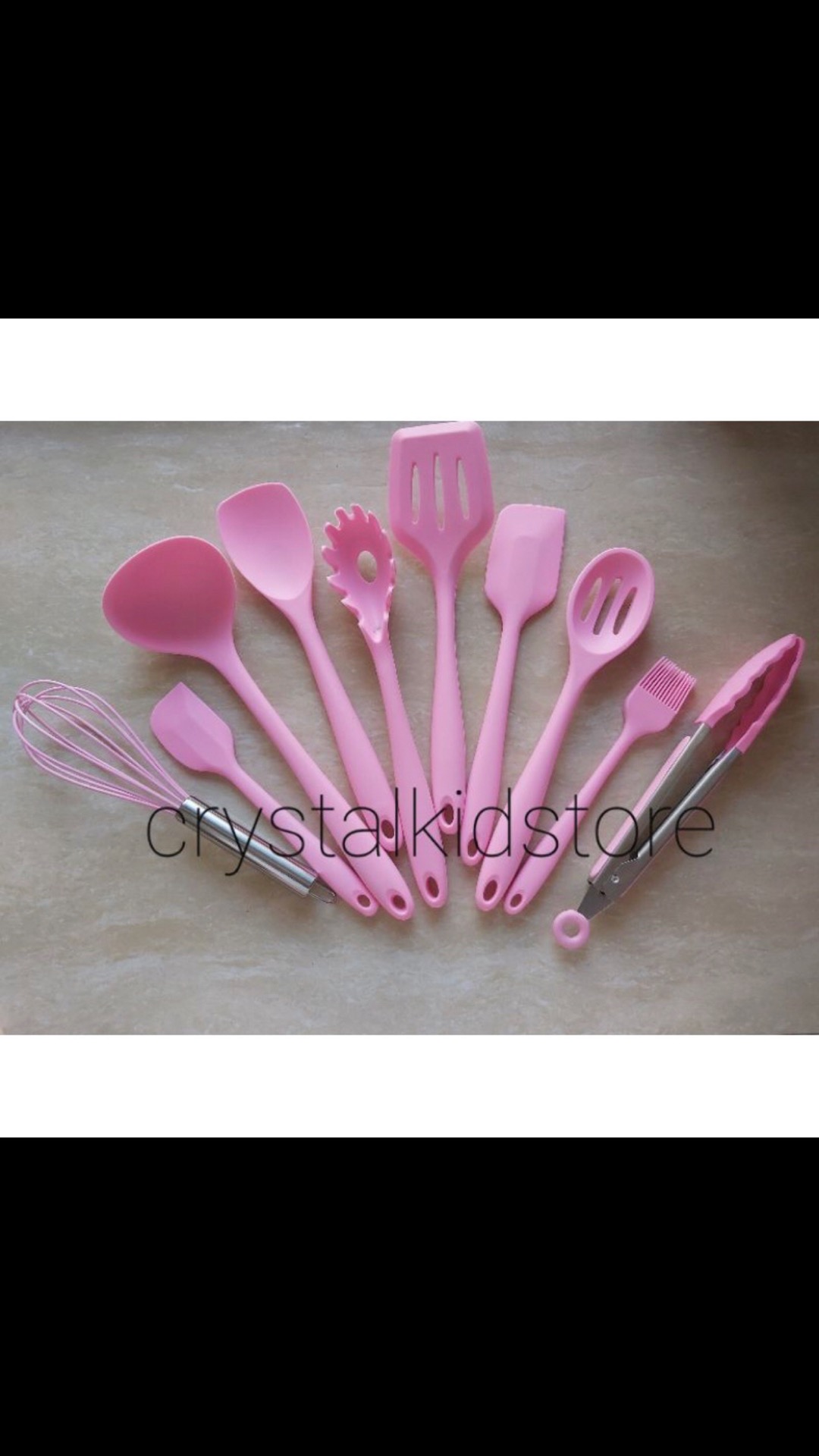 Set Dapur Silicone 10pcs Pink Silikon Spatula Turner Set Paket 10in1 Alat Masak Kitchen Utensils