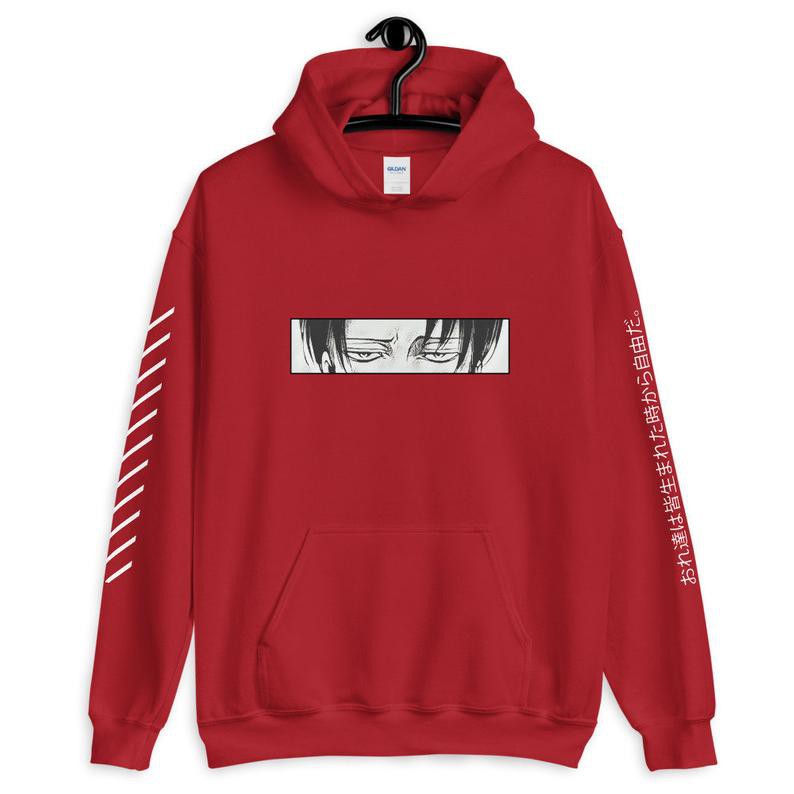 Hoodie Levi kanji Attack On Titan Anime SNK