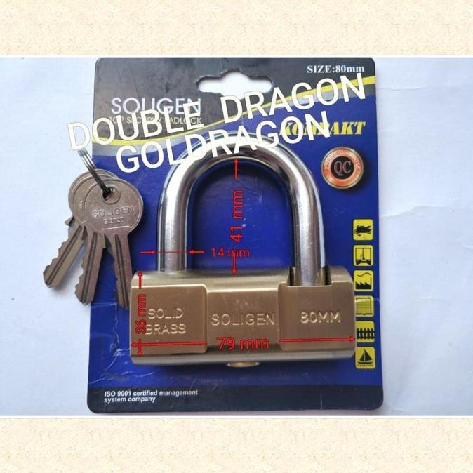 Unik Gembok V Soligen 80 Mm (Gembok Soligen 80 Mm/Gembok Bulat Soligen) Hemat