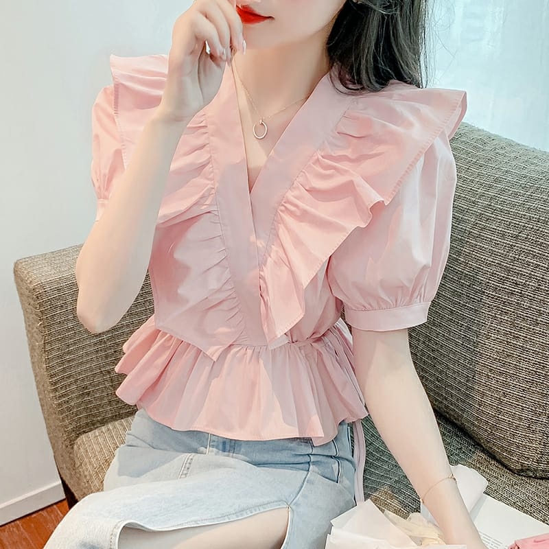 AS FASHION-COD-BLOUSE CASUAL WANITA-ATASAN BLOUSE-BLUS MURAH