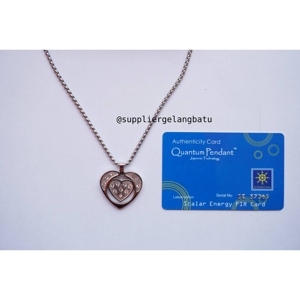 Kalung quantum pendant love bolong hati energy japanese technology