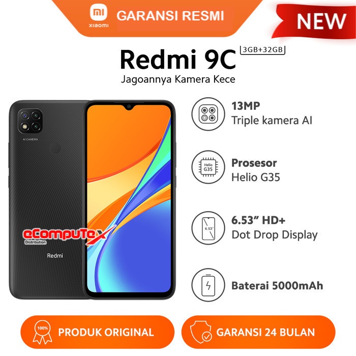 HANDPHONE XIAOMI REDMI 9 C 3/32 GB / HP XIAO MI REDMI 9C 3/32GB GARANSI RESMI