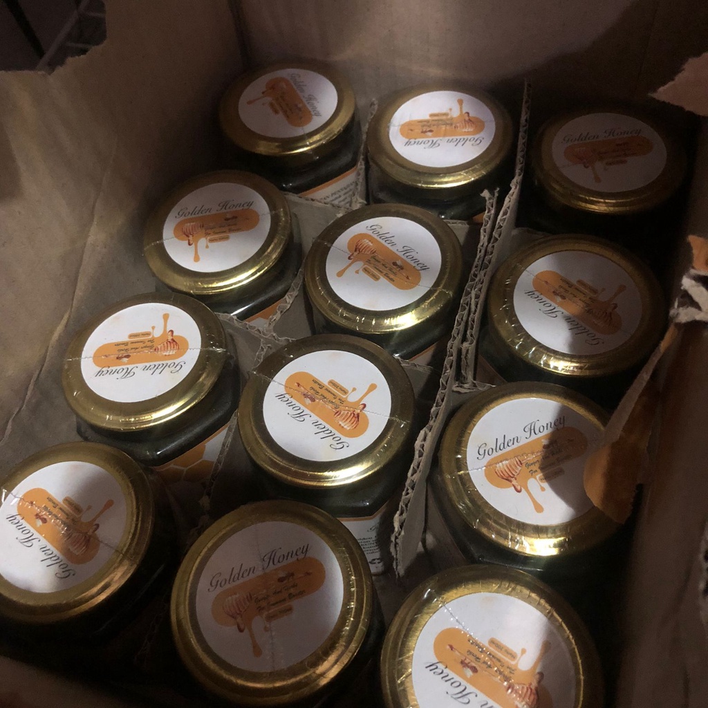 Mawla Honey - Golden honey &amp; Pure Honey + Bee pollen &amp; propolis 200ML