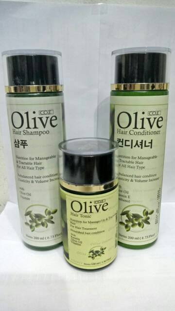 PAKET OLIVE HAIR SHAMPOO + CONDITIONER + TONIC BPOM PENYUBUR RAMBUT KOREA BPOM