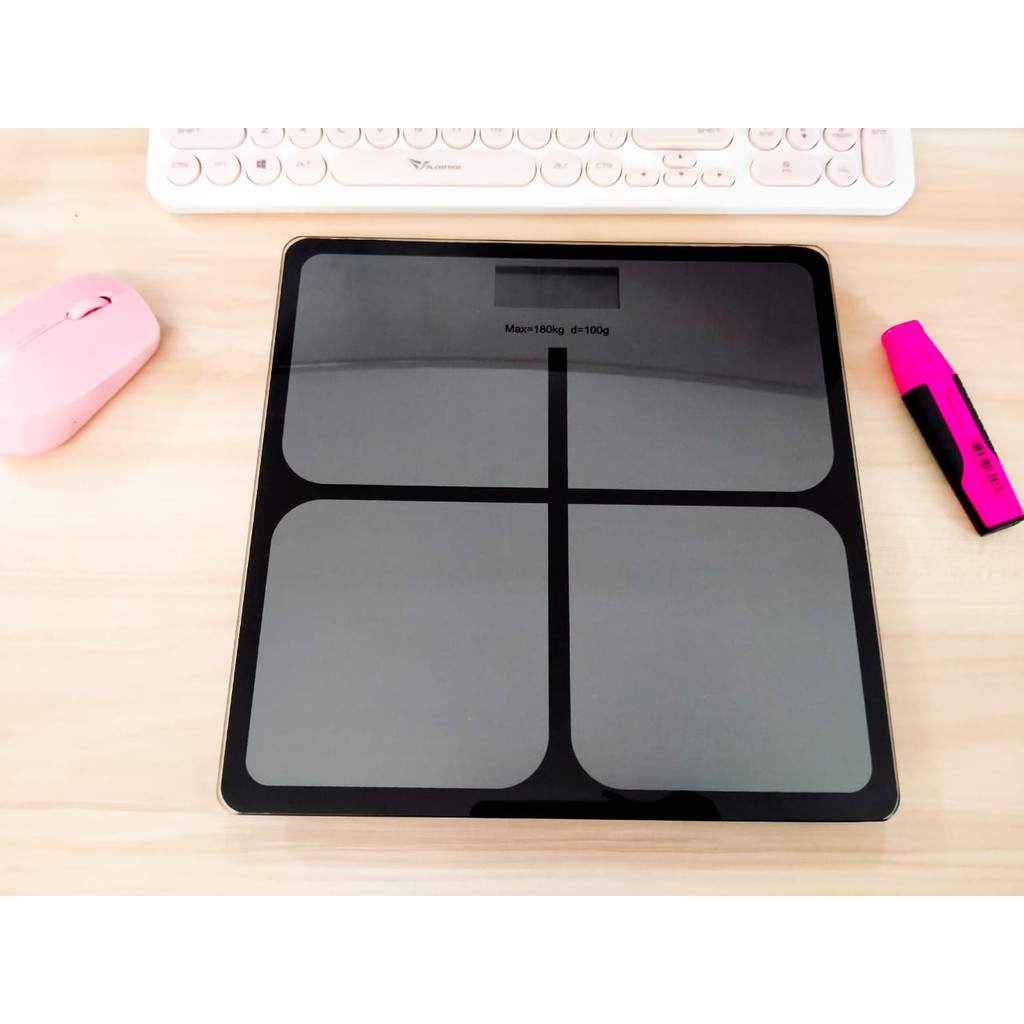Timbangan Badan Digital 180KG Taffware Black Pink Digital Scale Beban Load 180 Kg
