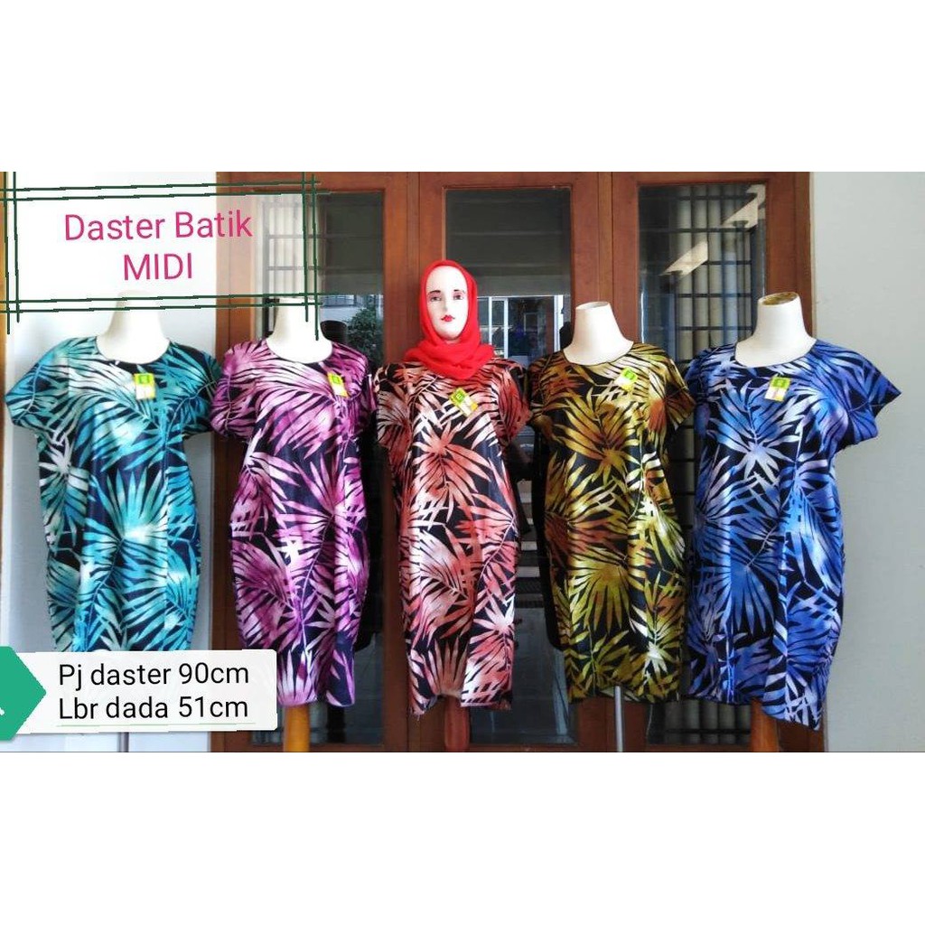 DASTER BATIK Lengan pendek - motif , leher kancing ibu menyusui