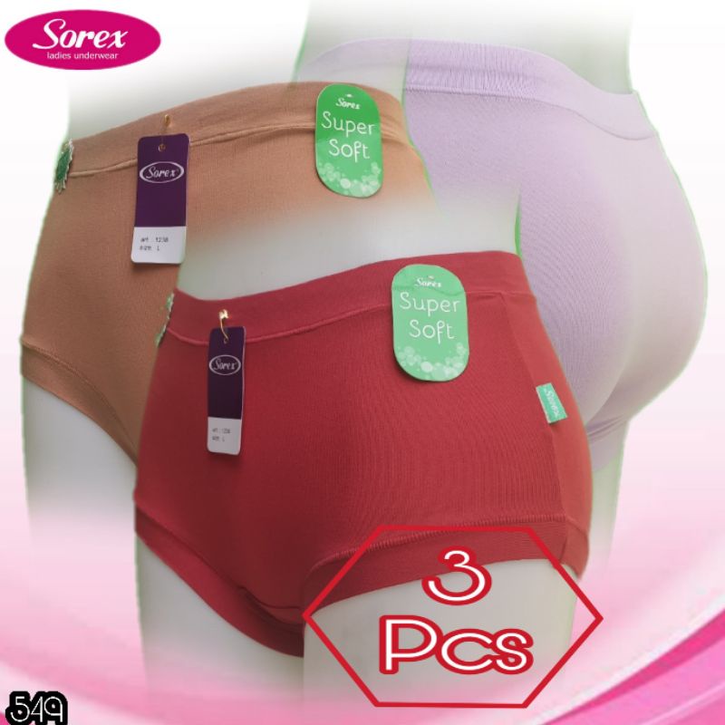 K549T - (HARGA PER 3 PCS) CELANA DALAM WANITA PAKAIAN WANITA PAKAIAN DALAM SOREX SIZE M - XXL MULTYCOLLOR