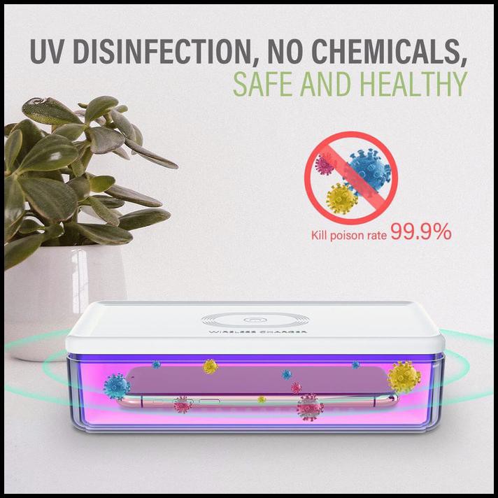 Uv Disinfection Cell Phone Uv Sterilizer Box With Wireless Charger 15W Exclusive
