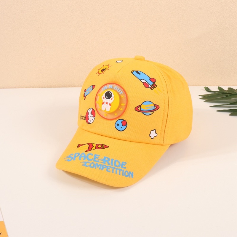 Topi Baseball Anak Balita Impor Space Ride Competition Lampu / Toddler Kid Baseball Hat-Kuning