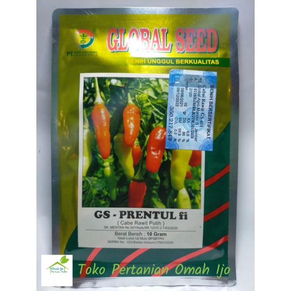 Cabe Gs Prentul F1 Cabe Prentul Super Kemasan 10gr Original Pabrik Global Seed