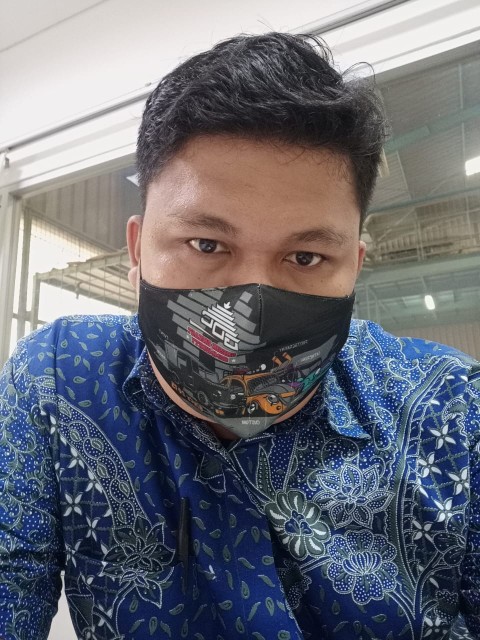 Mahadewa Biru Pendek Kemeja Batik Pria Full Furing Bahan Katun Sragenan