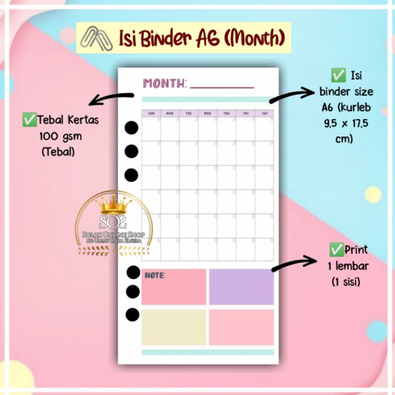 

Month | Kertas Binder A6
