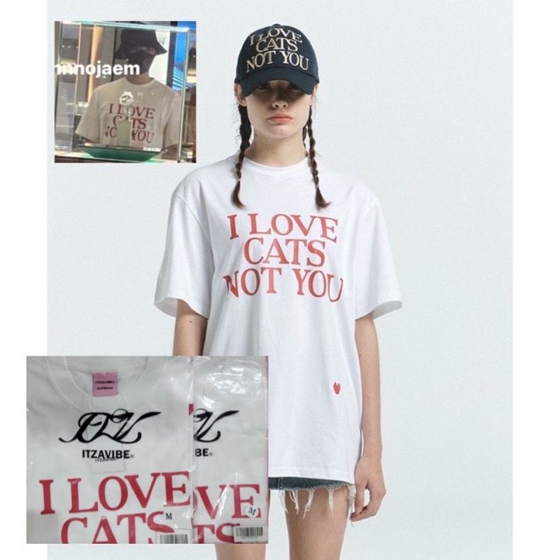 READYSTOCK ITZAVIBE I LOVE CAT LETTERING TEE JAEMIN NCT SUHO EXO