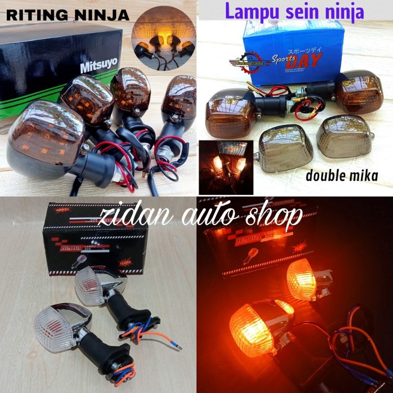 Sepasang 2 biji Lampu Sein Sen Riting Reteng Blinker Ninja RR R S SS LED dan non LED  Mitsuyo Sports