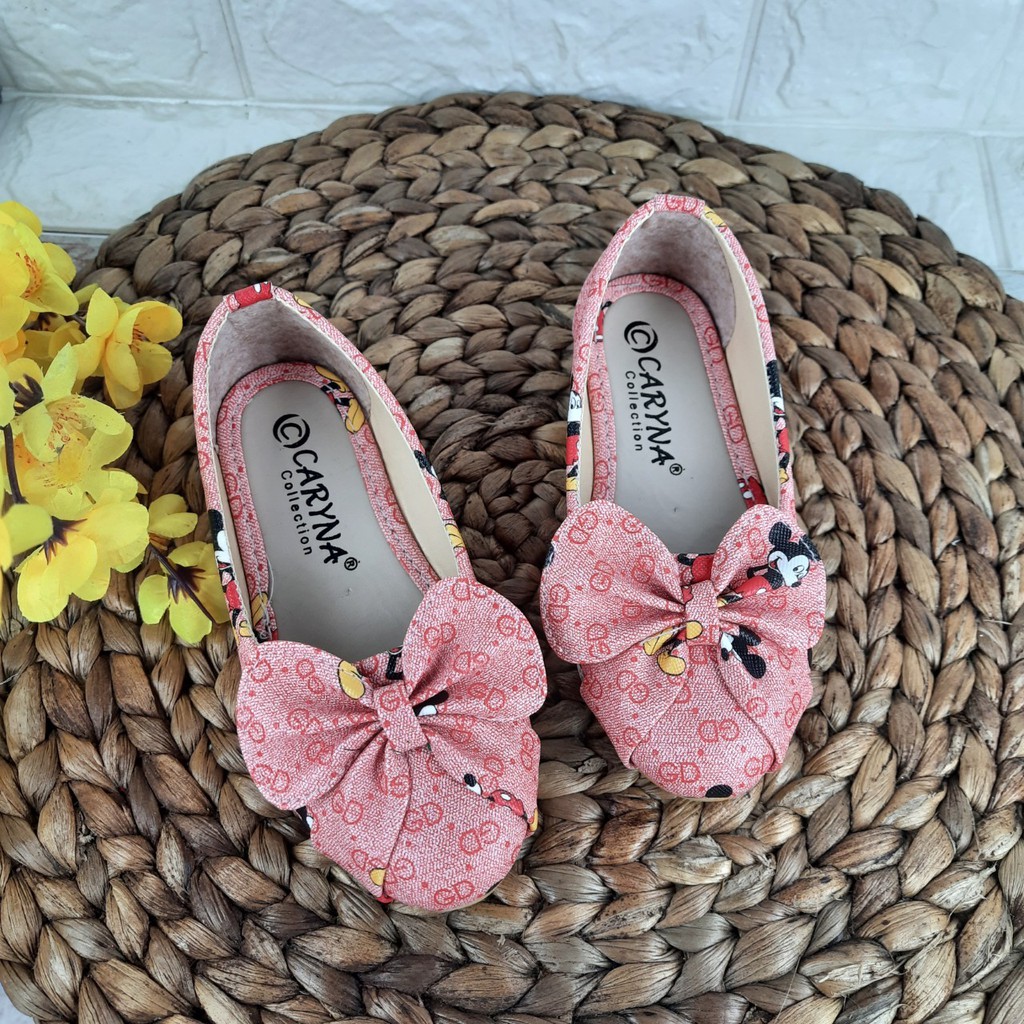 [TAMAN SEPATUKU] SEPATU TRENDY MURAH PESTA FLATSHOES LUCU  ANAK PEREMPUAN MICKEY 3 4 5 6 TAHUN IAX01