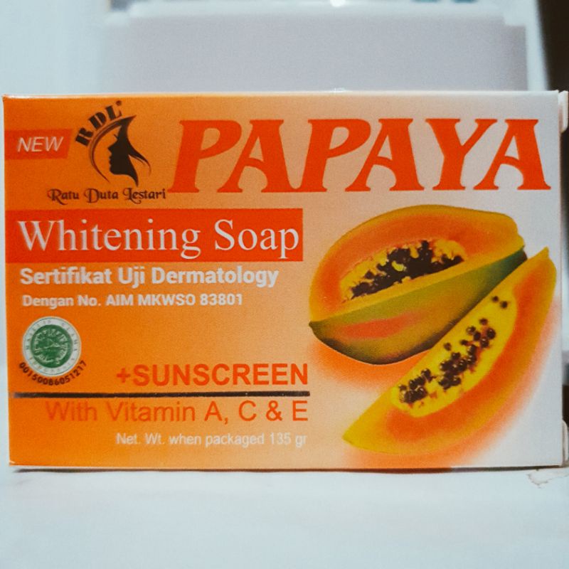 SABUN PAPAYA RDL ORIGINAL WHITENING PLUS SUNCREEN 135ml BPOM