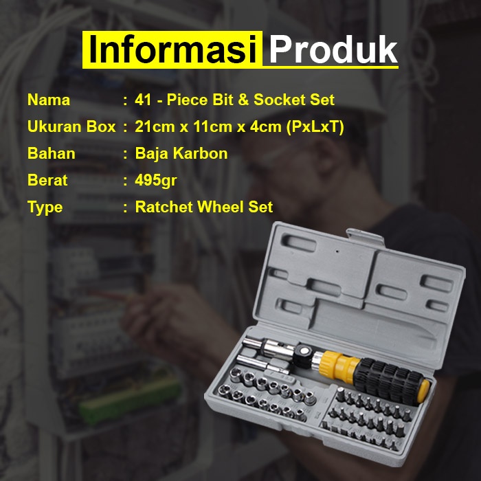 ESGE Toolmaster -  Obeng Sok 41pcs box - Alat Service Listrik - Alat Bengkel