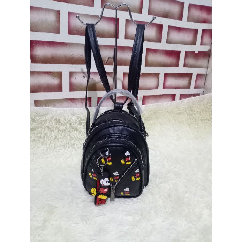 Tas 3in1 mickiy V black nekel,ukuran 22X16cm