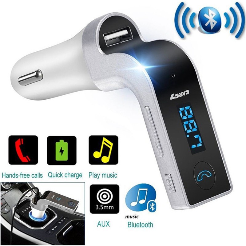 A_   Car G7 Bluetooth FM Transmitter Charger Mobil MP3 AUX USB Player