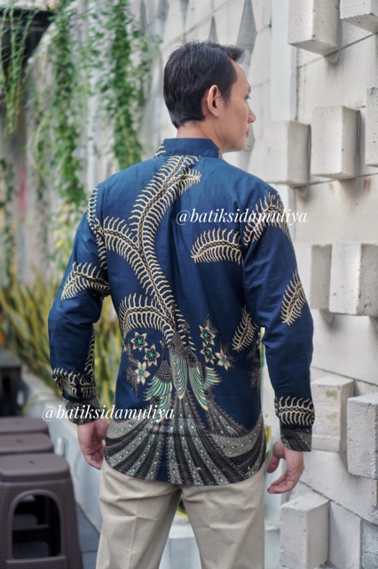 Sidamuliya Batik Kemeja Pria Slimfit Premium Bule Chandra Lengan Panjang