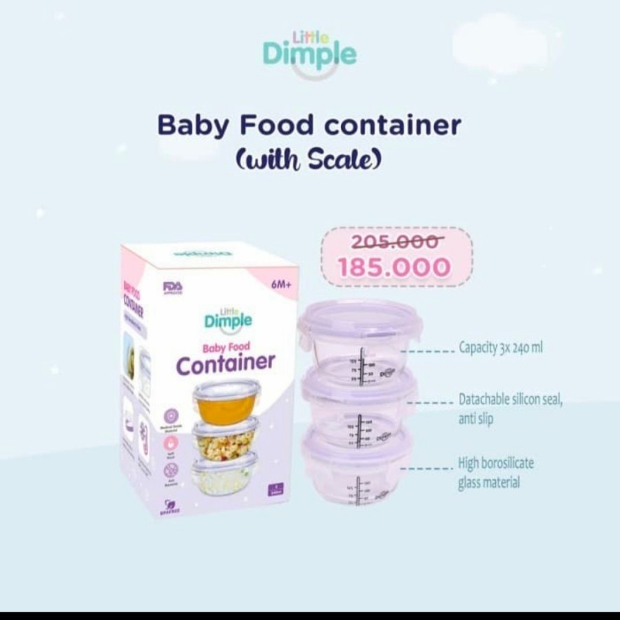 Eceran Little Dimple Food Container(Per PC/Biji)/Little Dimple Mini Food Container