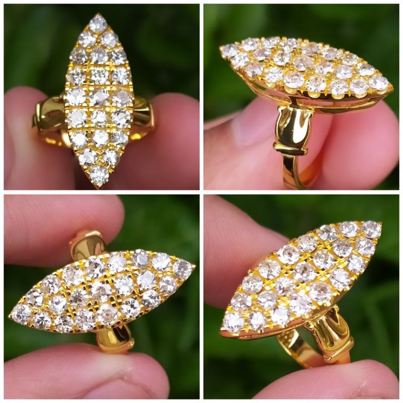 Cincin Emas Berlian Model Markis