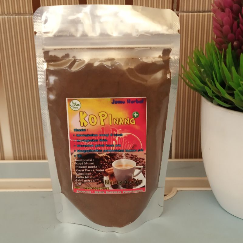 

KOPINANG KOPI PINANG MUDA KOPI KUAT Kopi Bikin Hyper Obat Kuat (Netto: 44 Gr untuk 6x Seduh)