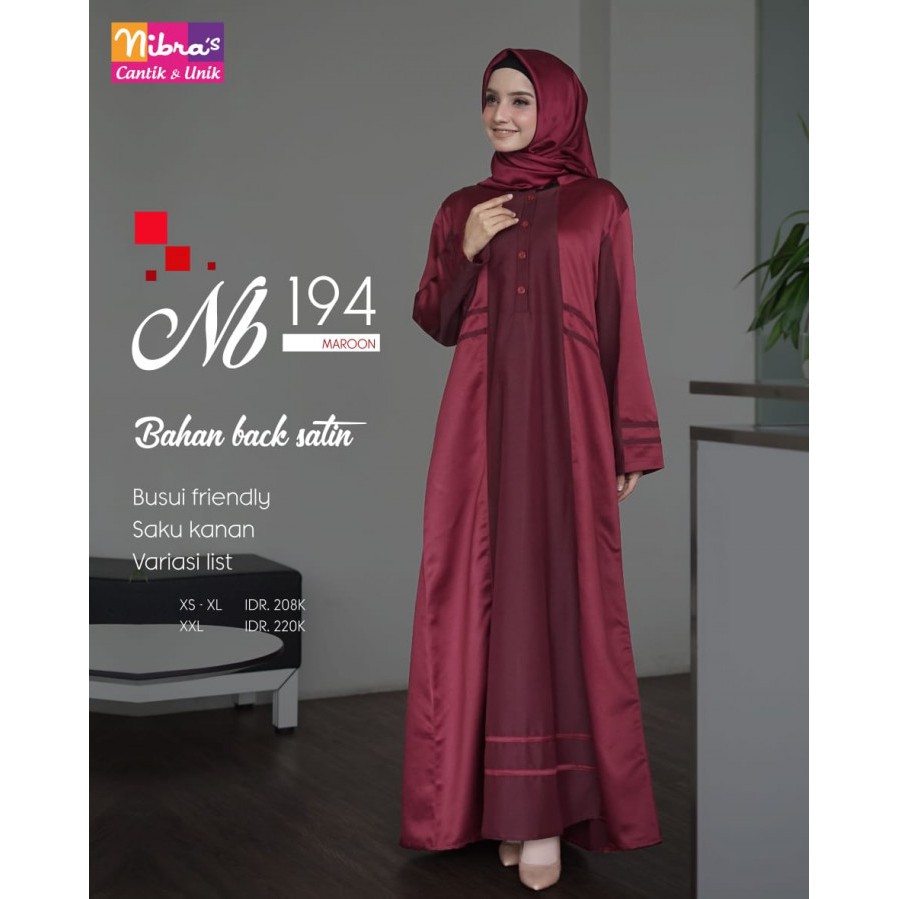Gamis NIBRAS NB 194 Maroon || Gamis Promo || NIbras Alnita Haihai