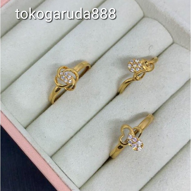 cincin anak dan dewasa emas asli  kadar 700 70% 16k 16k 22 1gram 8 9 10 11 12 13 14 15 16 solitaire permata zircon